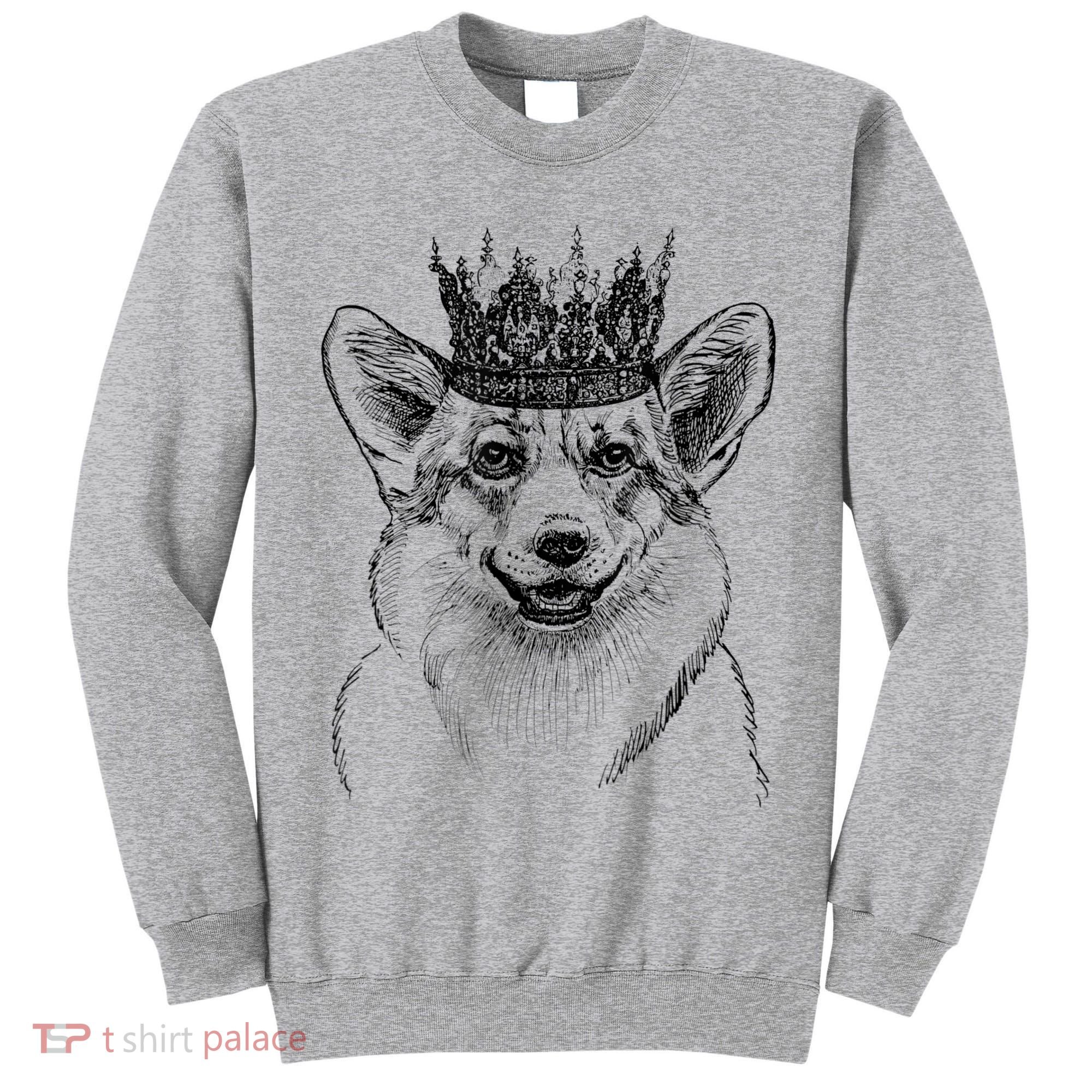 British Corgi Dog Queen Crown Queens Platinum Jubilee Women Tall Sweatshirt