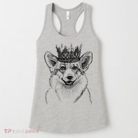 British Corgi Dog Queen Crown Queens Platinum Jubilee Women Women's Tank Top thumb 0