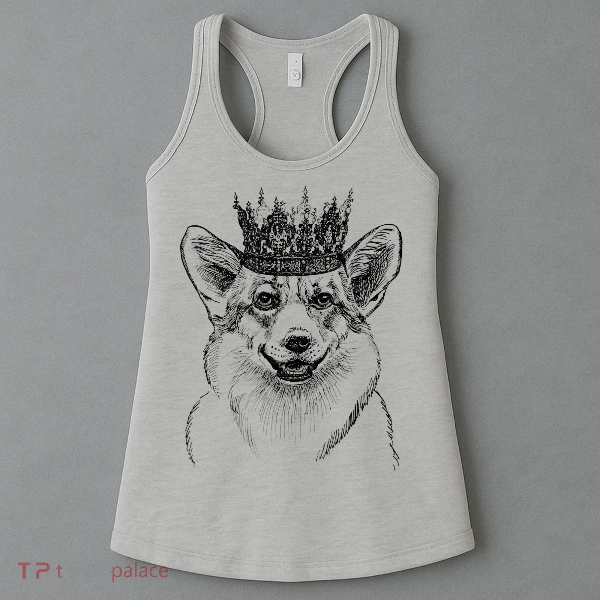 British Corgi Dog Queen Crown Queens Platinum Jubilee Women Women's Tank Top