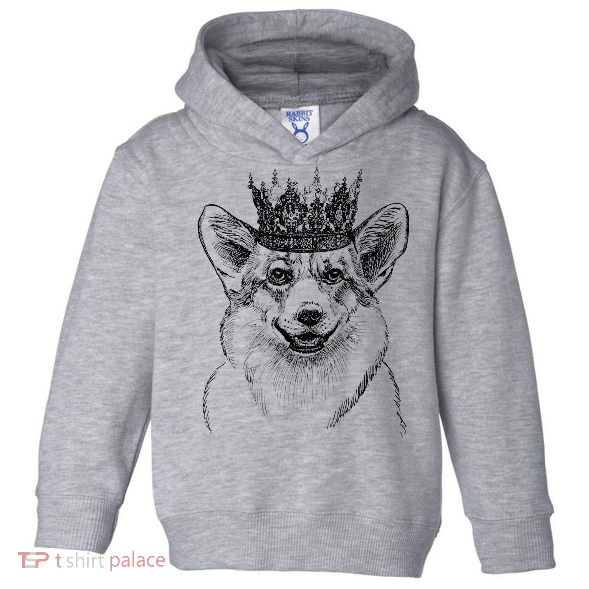 British Corgi Dog Queen Crown Queens Platinum Jubilee Women Toddler Hoodie