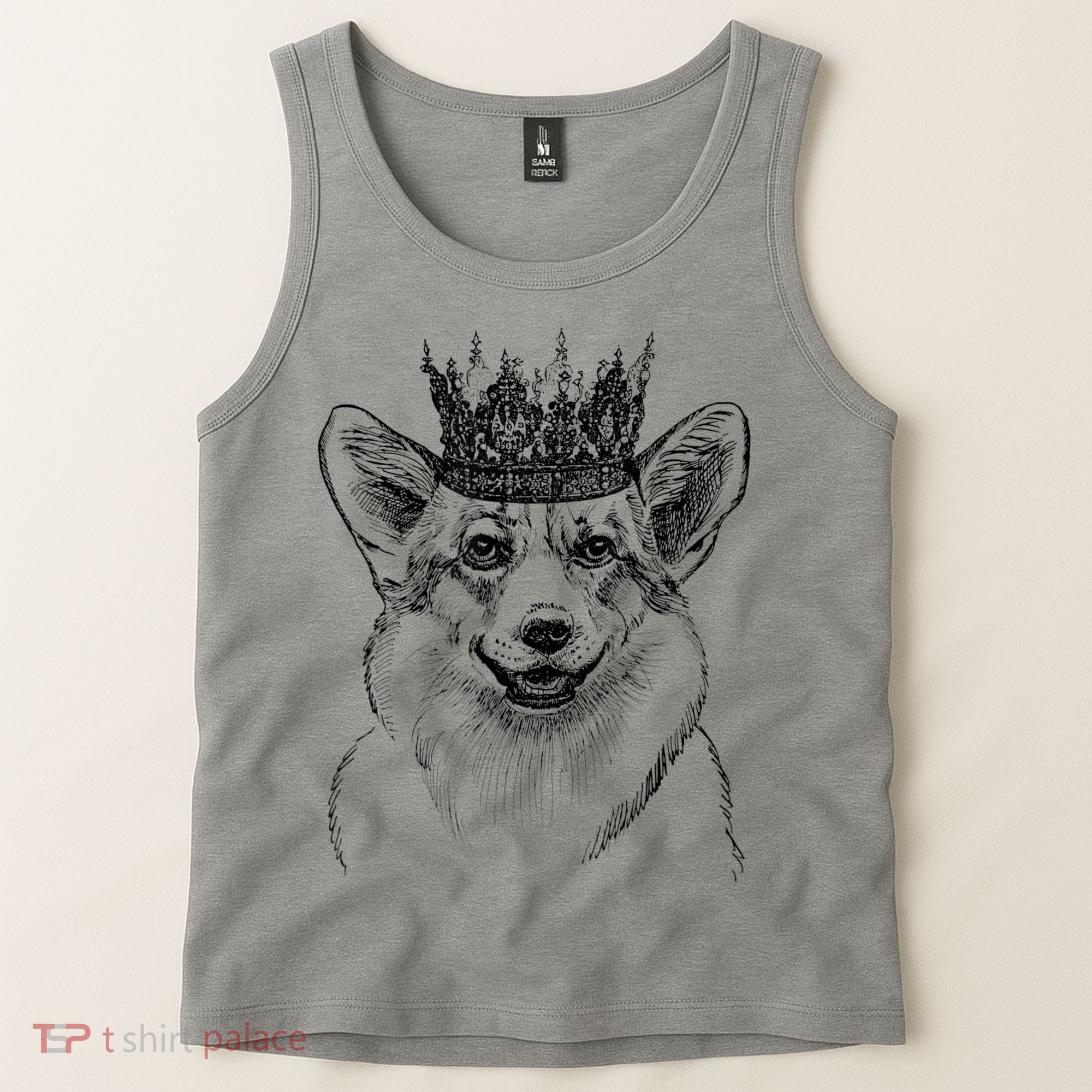 British Corgi Dog Queen Crown Queens Platinum Jubilee Women Tank Top
