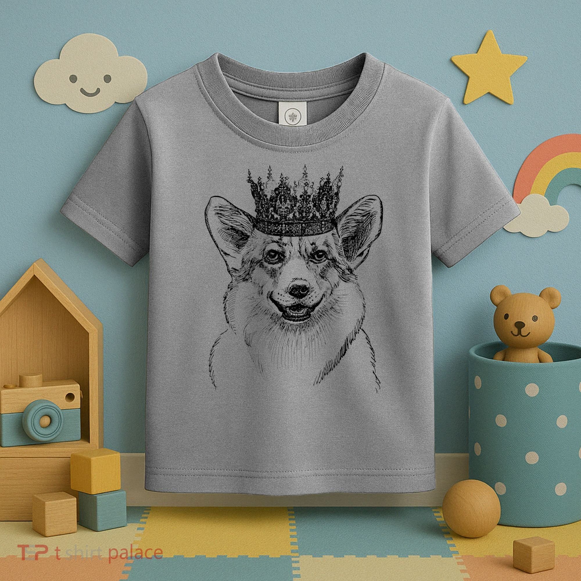 British Corgi Dog Queen Crown Queens Platinum Jubilee Women Toddler T-Shirt