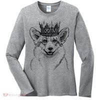 British Corgi Dog Queen Crown Queens Platinum Jubilee Women Women's Long Sleeve Shirt thumb 0