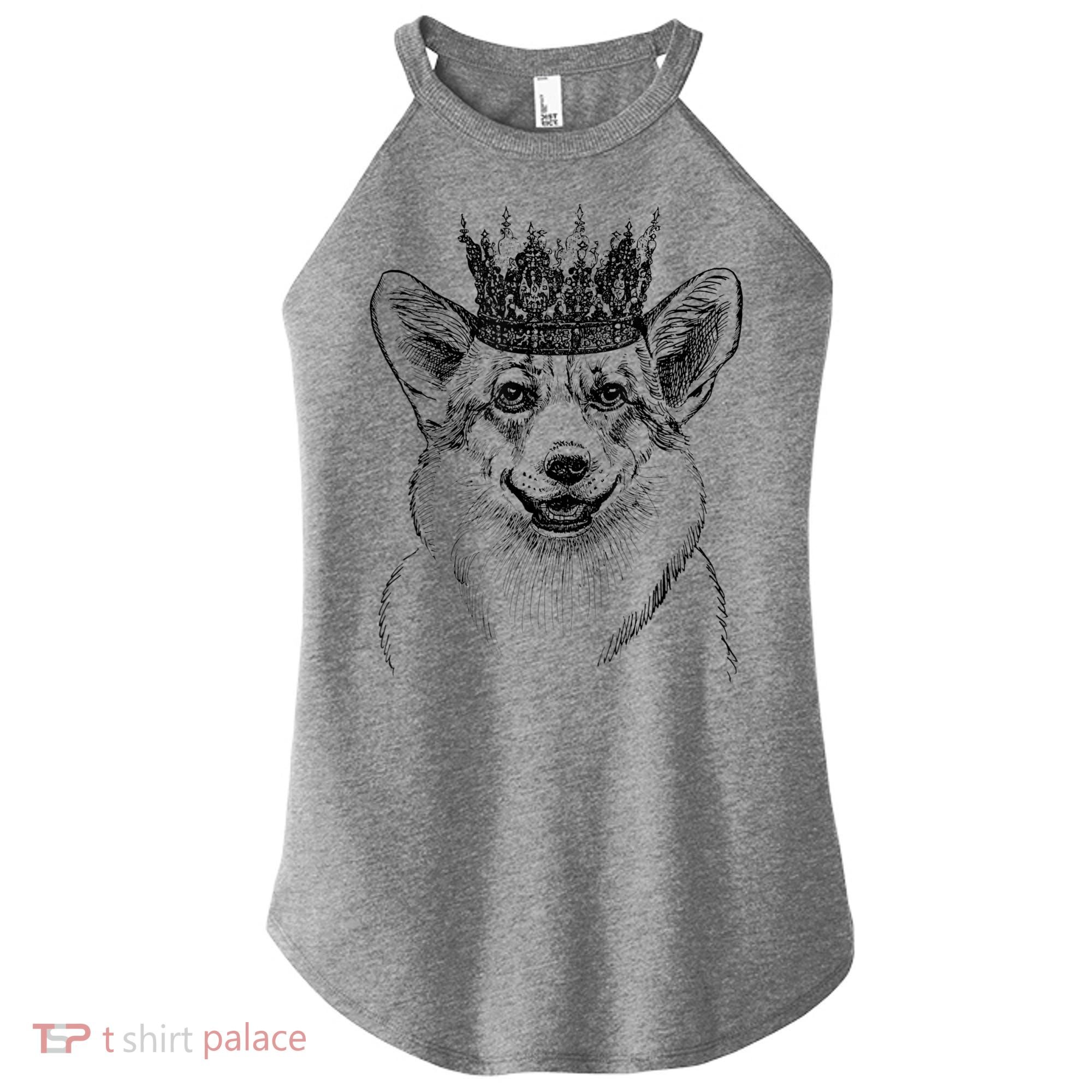 British Corgi Dog Queen Crown Queens Platinum Jubilee Women Women's Perfect Tri Rocker Tank