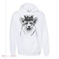British Corgi Dog Queen Crown Queens Platinum Jubilee Women Comfort Colors Garment-Dyed Hooded Sweatshirt thumb 0