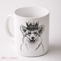 British Corgi Dog Queen Crown Queens Platinum Jubilee Women Coffee Mug thumb 0