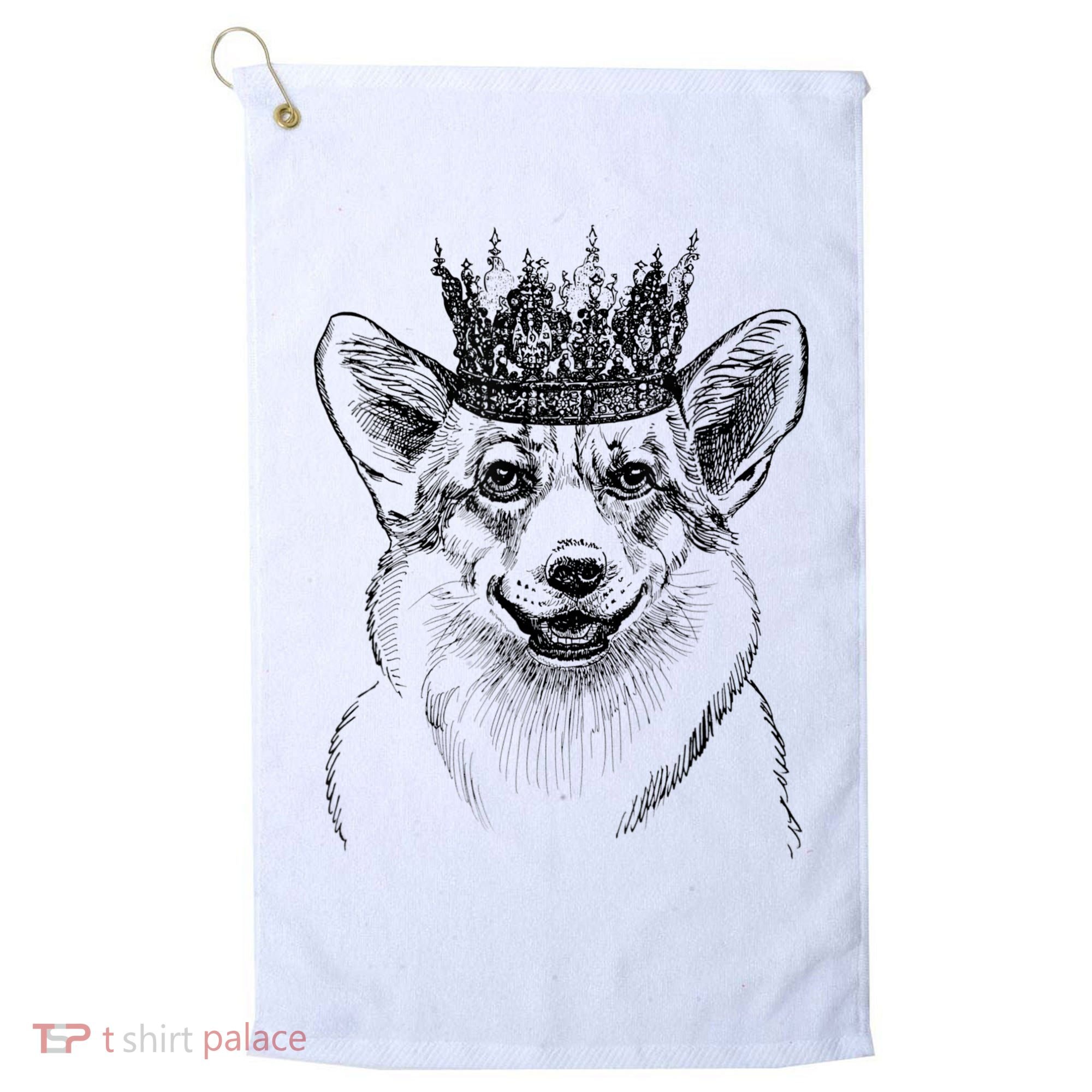 British Corgi Dog Queen Crown Queens Platinum Jubilee Women Golf Towel