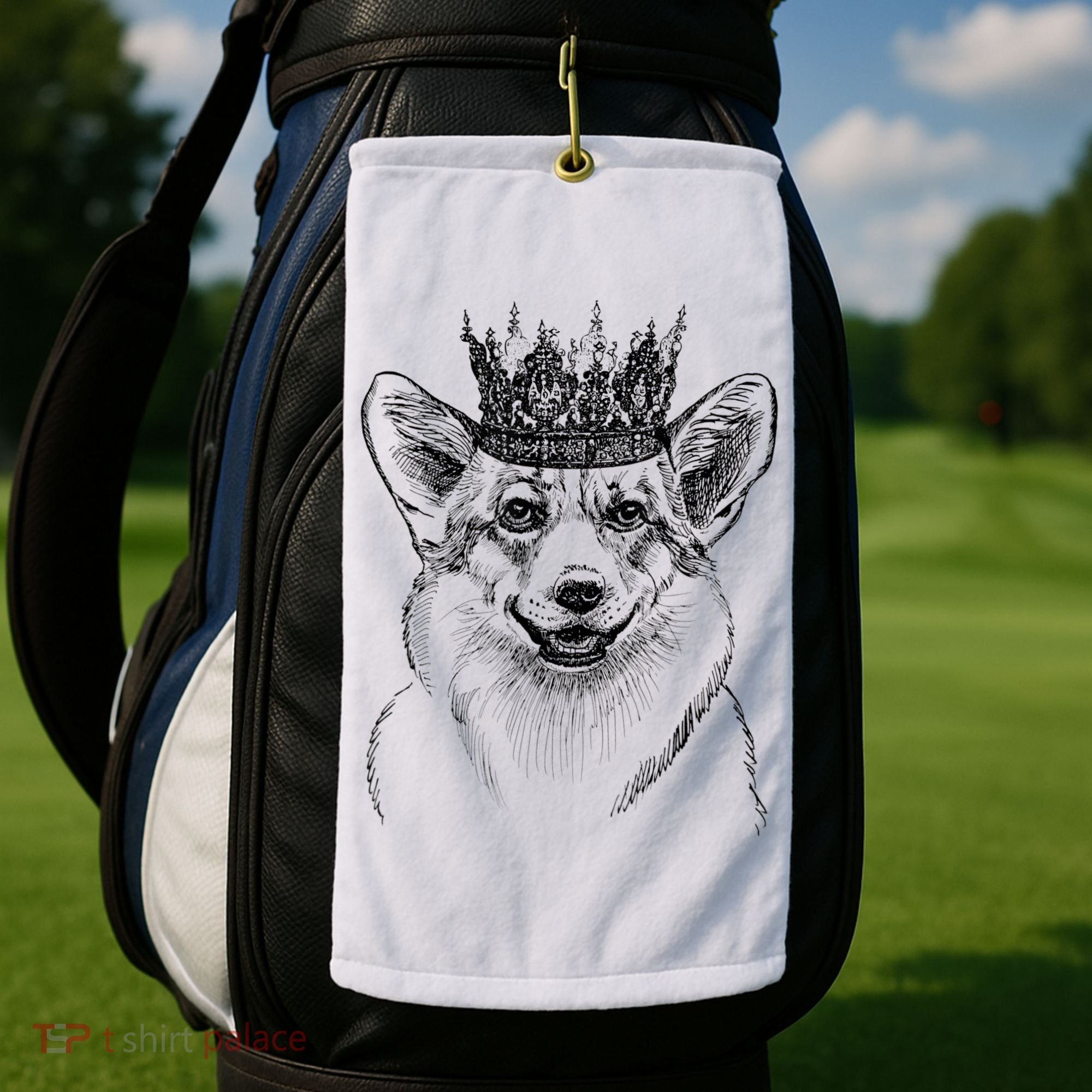 British Corgi Dog Queen Crown Queens Platinum Jubilee Women Golf Towel