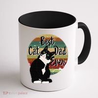 Best Cat Dad Ever Tuxedo Fathers Day Gift Funny Retro Coffee Mug thumb 1
