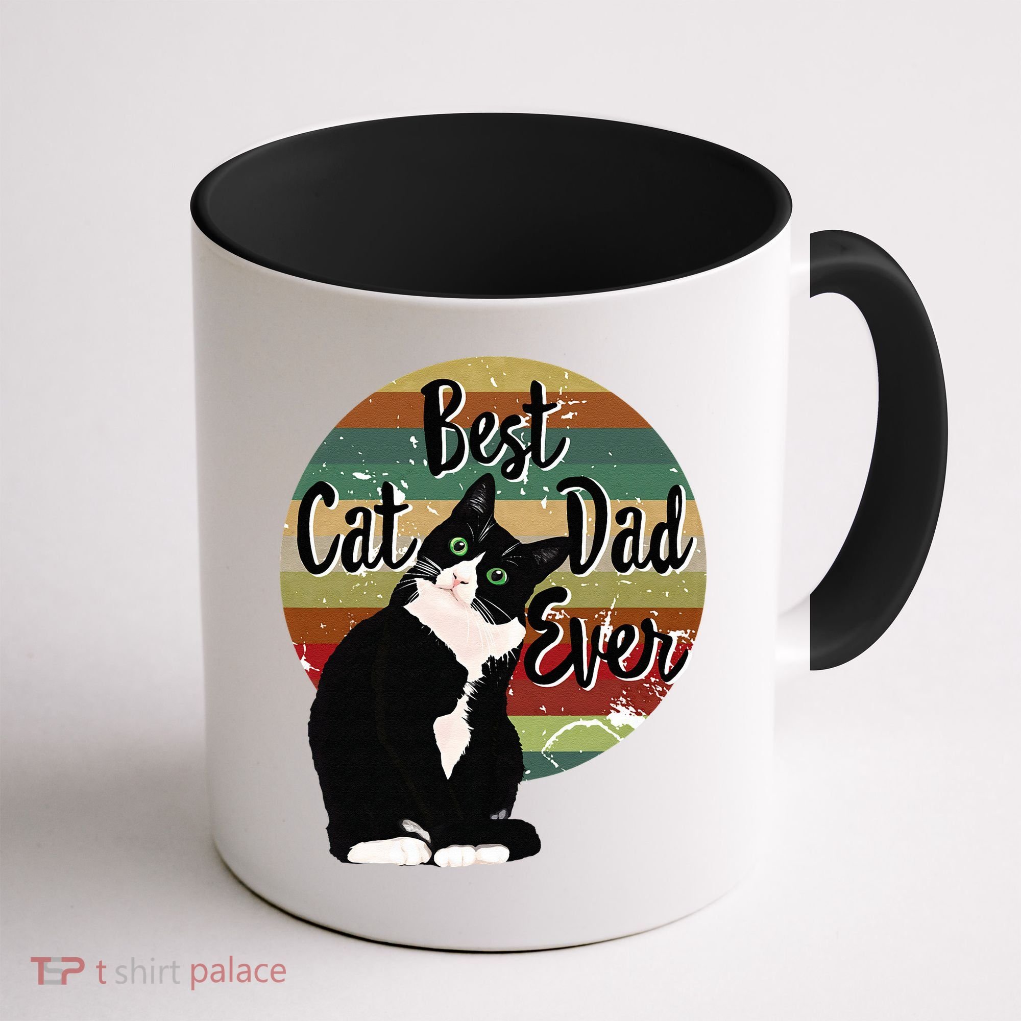 Best Cat Dad Ever Tuxedo Fathers Day Gift Funny Retro Coffee Mug