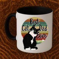 Best Cat Dad Ever Tuxedo Fathers Day Gift Funny Retro Coffee Mug thumb 2