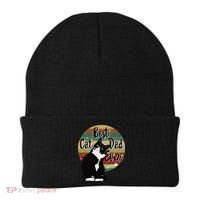 Best Cat Dad Ever Tuxedo Fathers Day Gift Funny Retro Beanie thumb 0