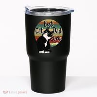 Best Cat Dad Ever Tuxedo Fathers Day Gift Funny Retro Tumbler thumb 0