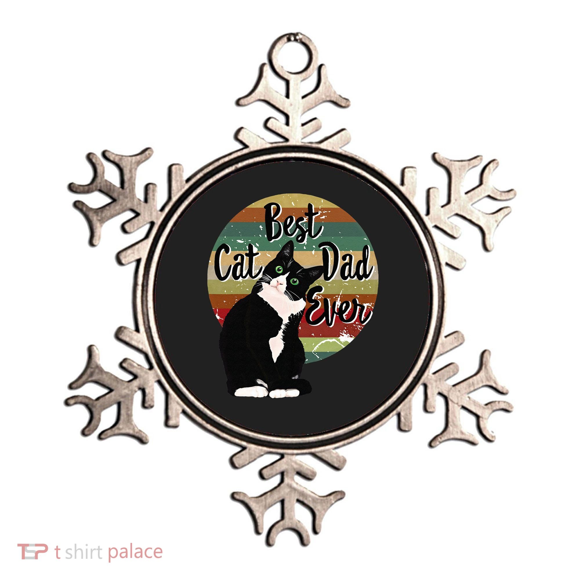 Best Cat Dad Ever Tuxedo Fathers Day Gift Funny Retro Ornament