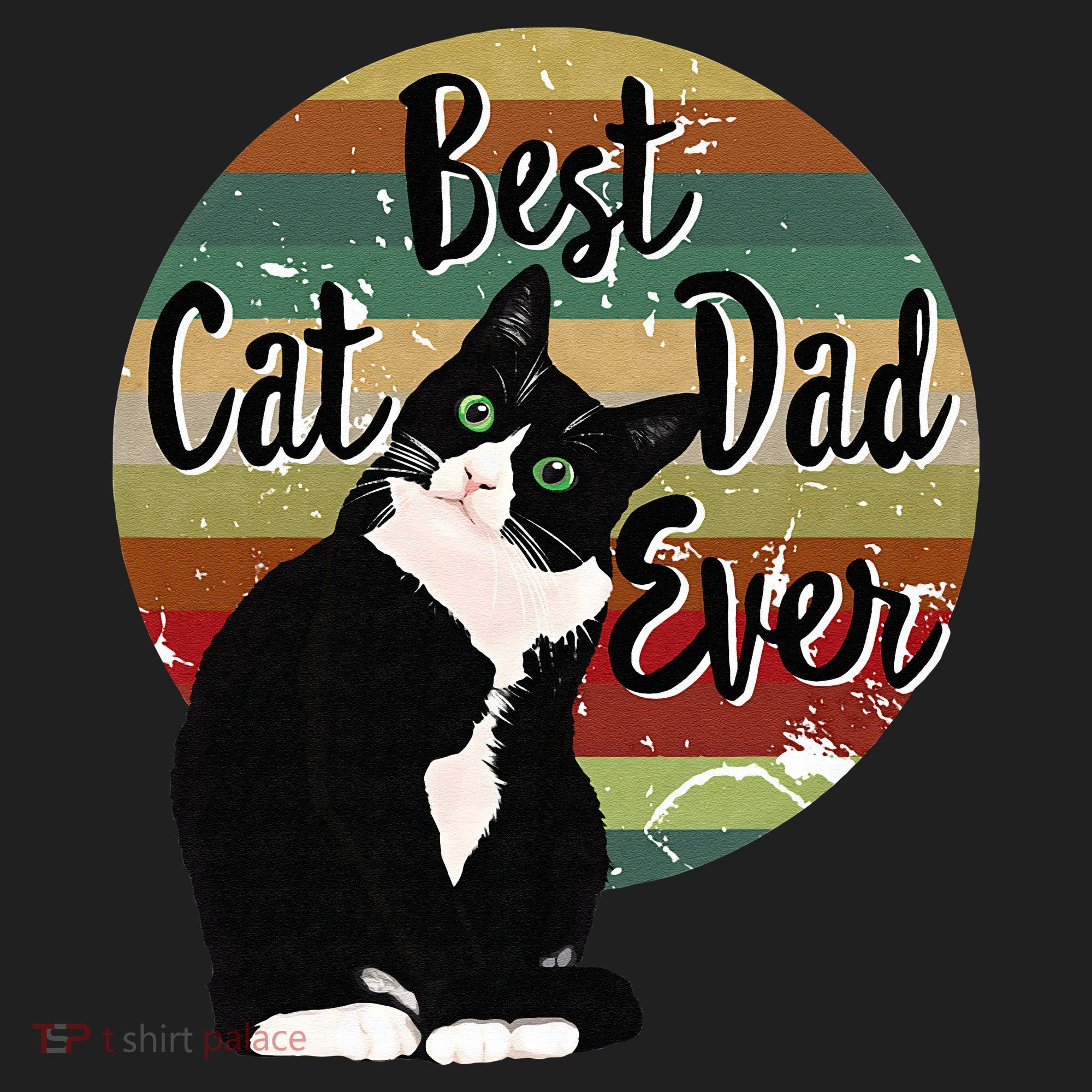 Best Cat Dad Ever Tuxedo Fathers Day Gift Funny Retro Hat
