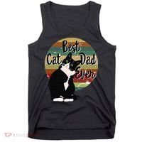 Best Cat Dad Ever Tuxedo Fathers Day Gift Funny Retro Tank Top thumb 0