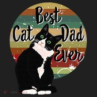 Best Cat Dad Ever Tuxedo Fathers Day Gift Funny Retro Golf Towel thumb 3