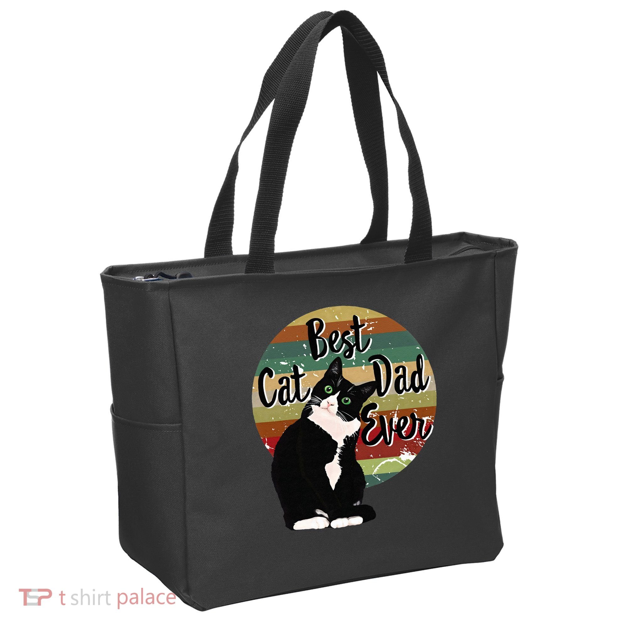 Best Cat Dad Ever Tuxedo Fathers Day Gift Funny Retro Tote Bag