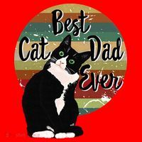 Best Cat Dad Ever Tuxedo Fathers Day Gift Funny Retro Santa Hat thumb 1