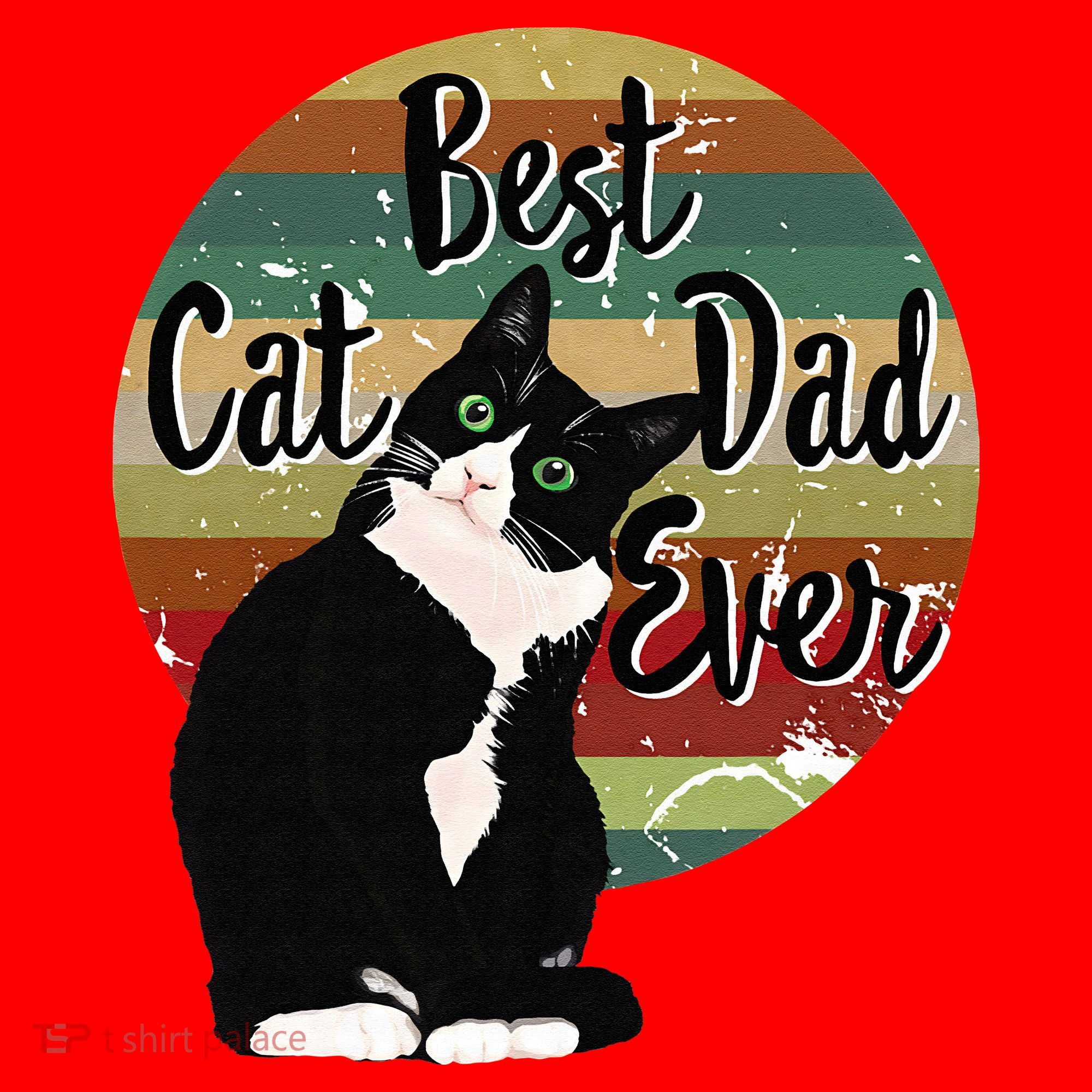 Best Cat Dad Ever Tuxedo Fathers Day Gift Funny Retro Santa Hat