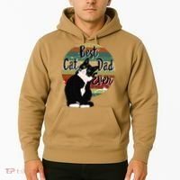 Best Cat Dad Ever Tuxedo Fathers Day Gift Funny Retro Hoodie thumb 2