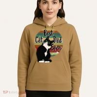 Best Cat Dad Ever Tuxedo Fathers Day Gift Funny Retro Hoodie thumb 5