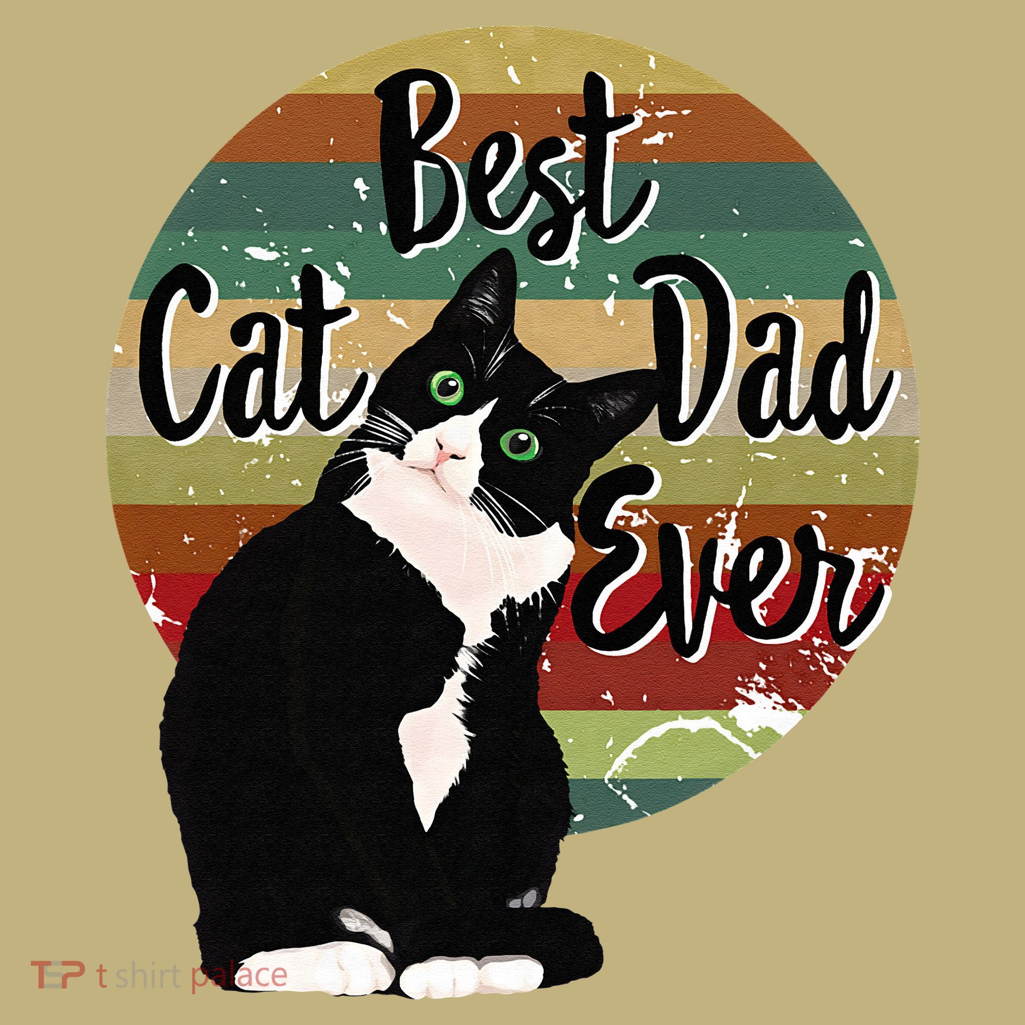 Best Cat Dad Ever Tuxedo Fathers Day Gift Funny Retro Hoodie