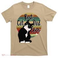 Best Cat Dad Ever Tuxedo Fathers Day Gift Funny Retro T-Shirt thumb 0