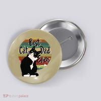 Best Cat Dad Ever Tuxedo Fathers Day Gift Funny Retro Button thumb 0
