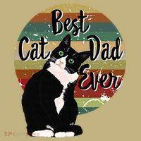 Best Cat Dad Ever Tuxedo Fathers Day Gift Funny Retro Mousepad thumb 1