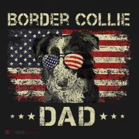 Border Collie Dad Dog Lovers American Flag 4th Of July Coaster thumb 2