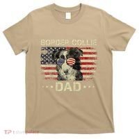 Border Collie Dad Dog Lovers American Flag 4th Of July T-Shirt thumb 0