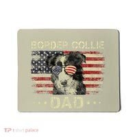 Border Collie Dad Dog Lovers American Flag 4th Of July Mousepad thumb 0