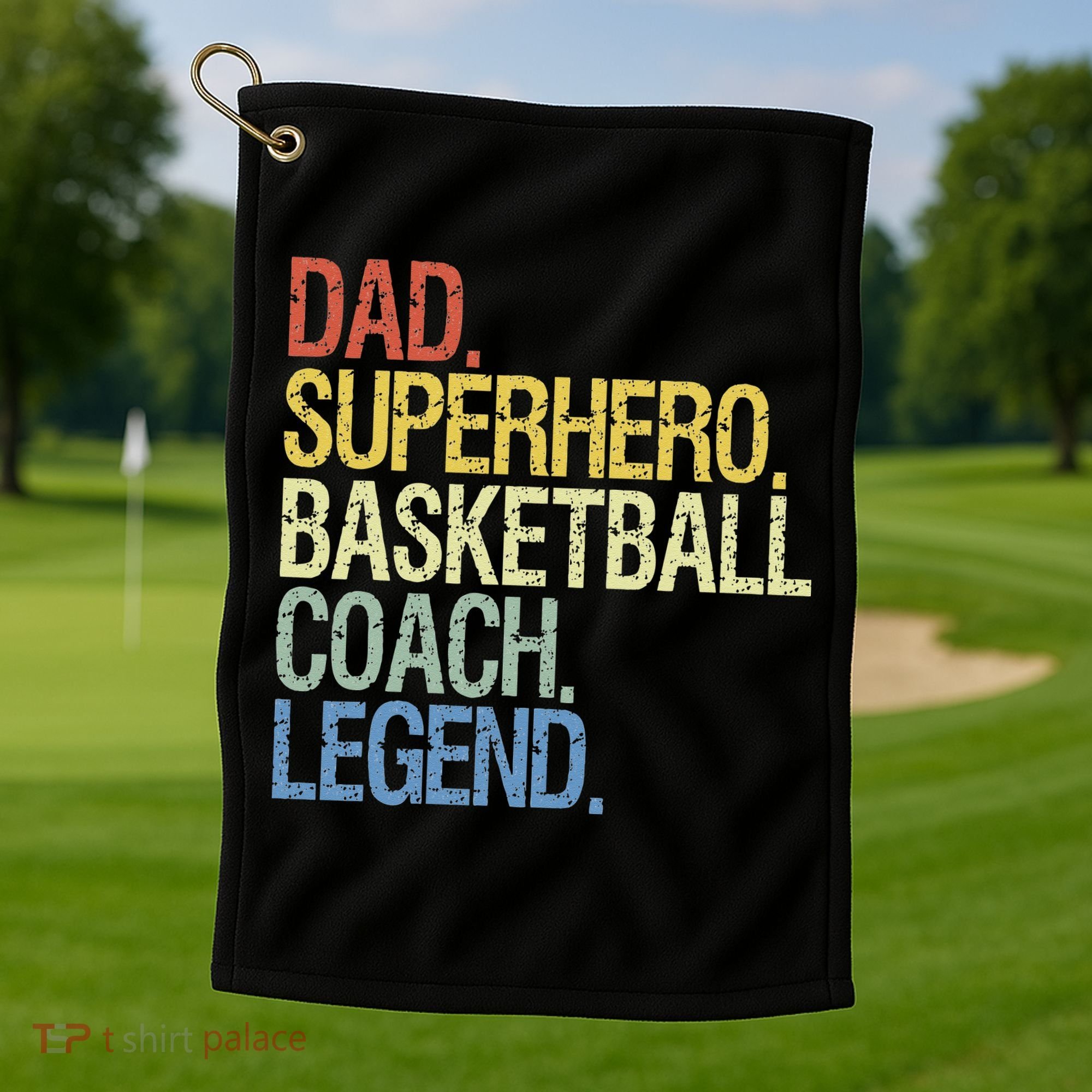 Basketball coach dad Golf Towel