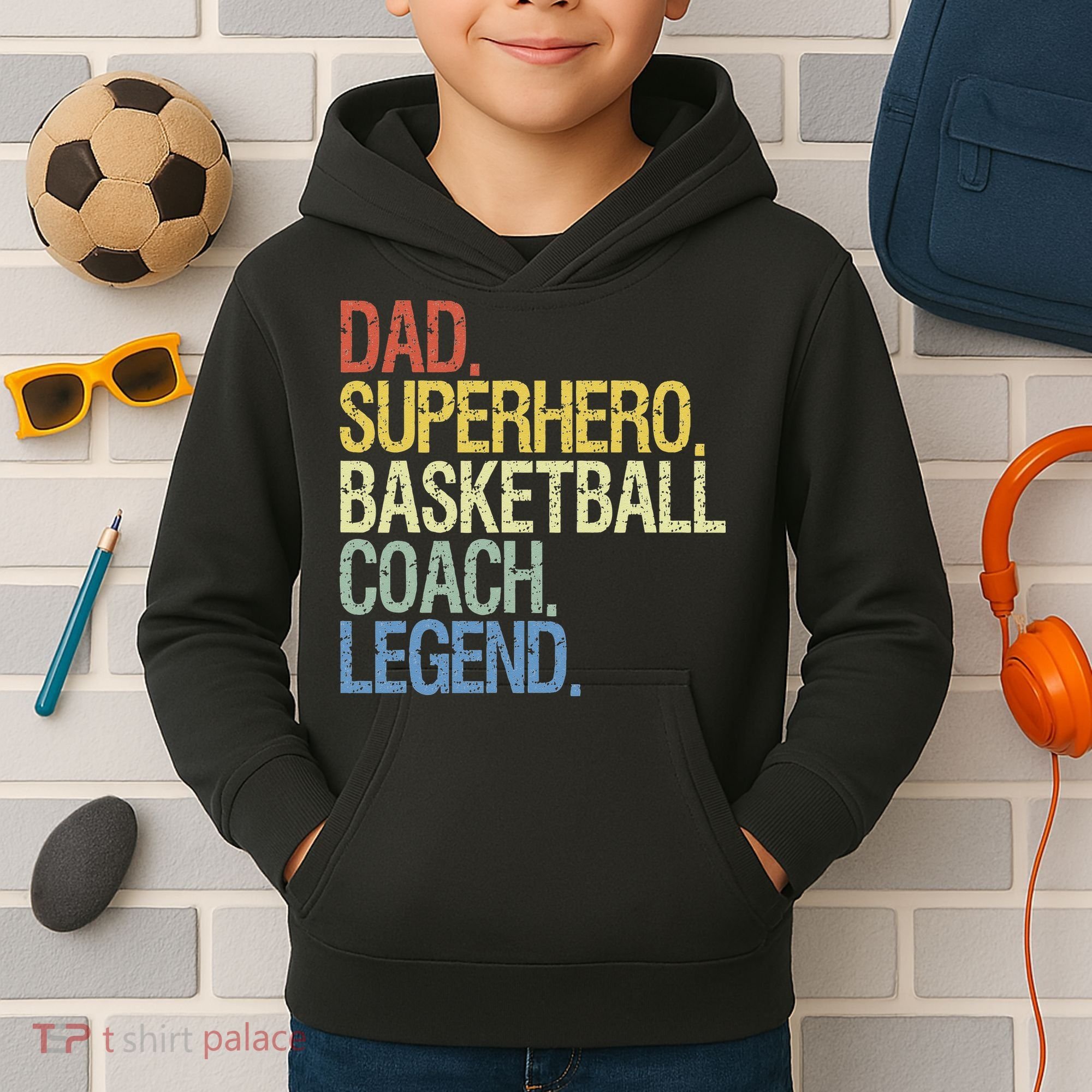 Basketball coach dad Kids Hoodie