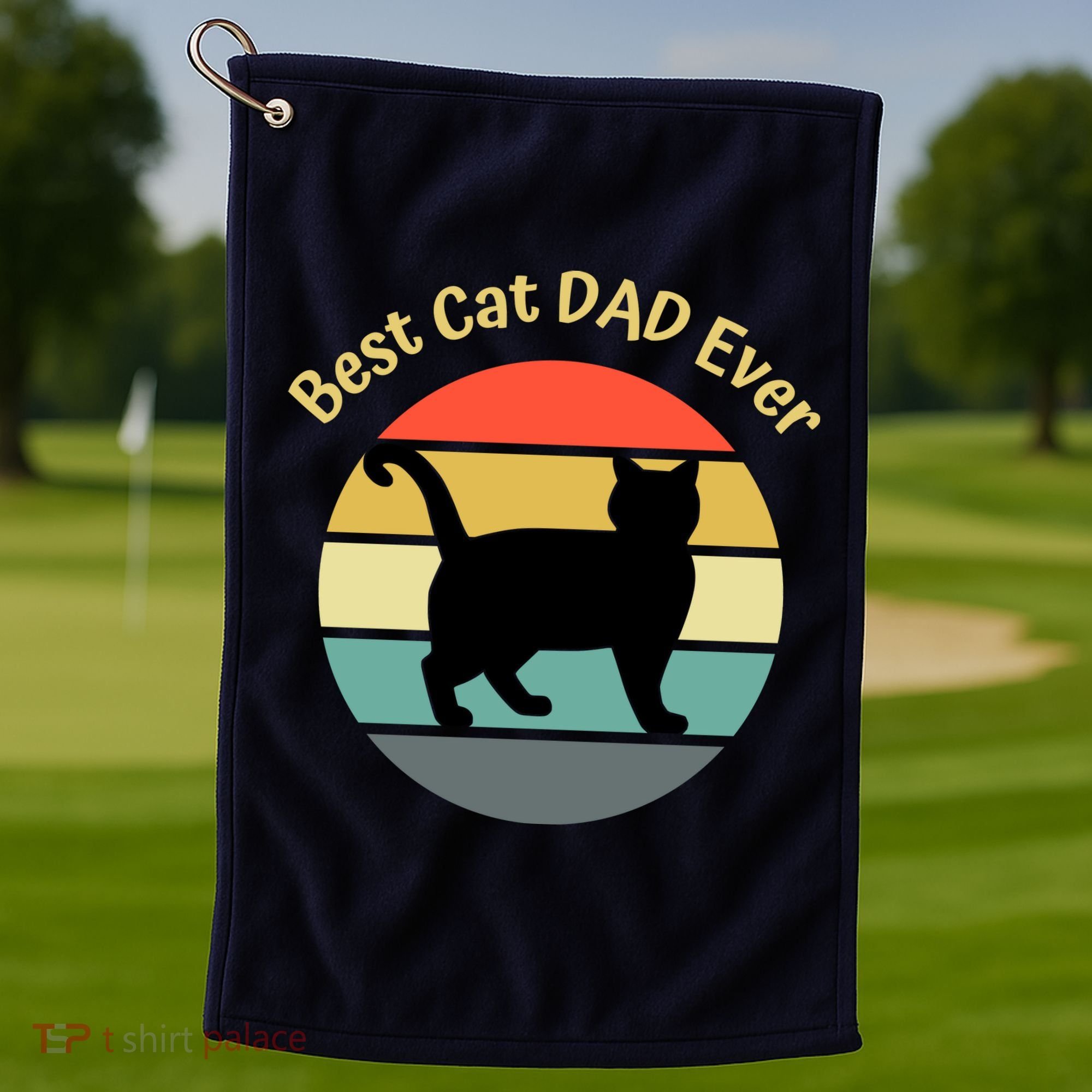 Best Cat Dad Ever Golf Towel