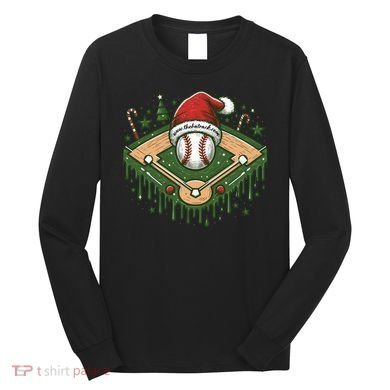 Baseball Christmasholiday Drip Long Sleeve Shirt