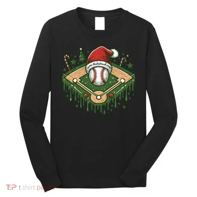 Baseball Christmasholiday Drip Long Sleeve Shirt