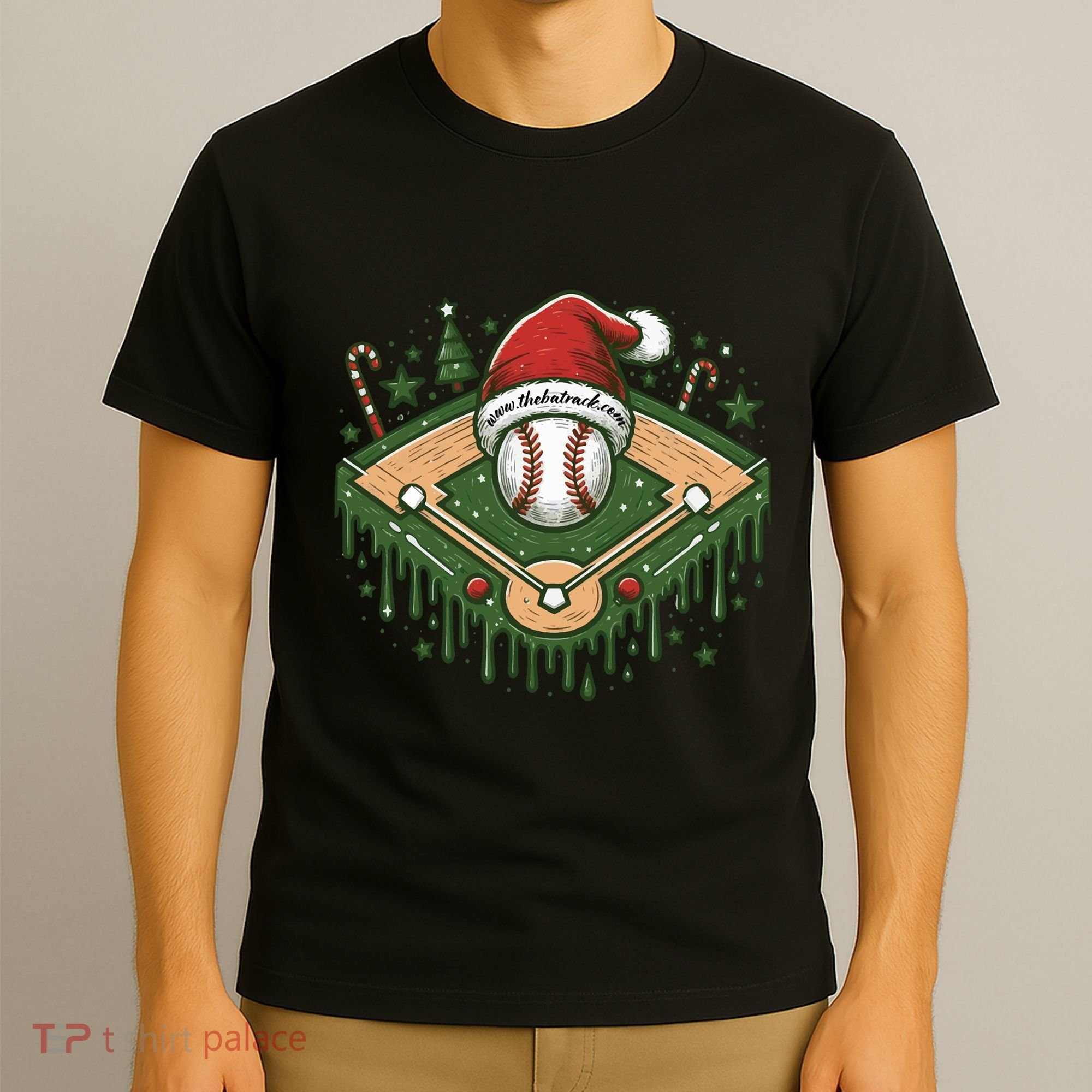 Baseball Christmasholiday Drip T-Shirt