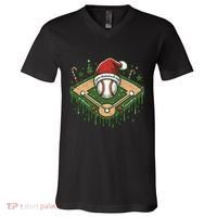 Baseball Christmasholiday Drip V-Neck T-Shirt thumb 0