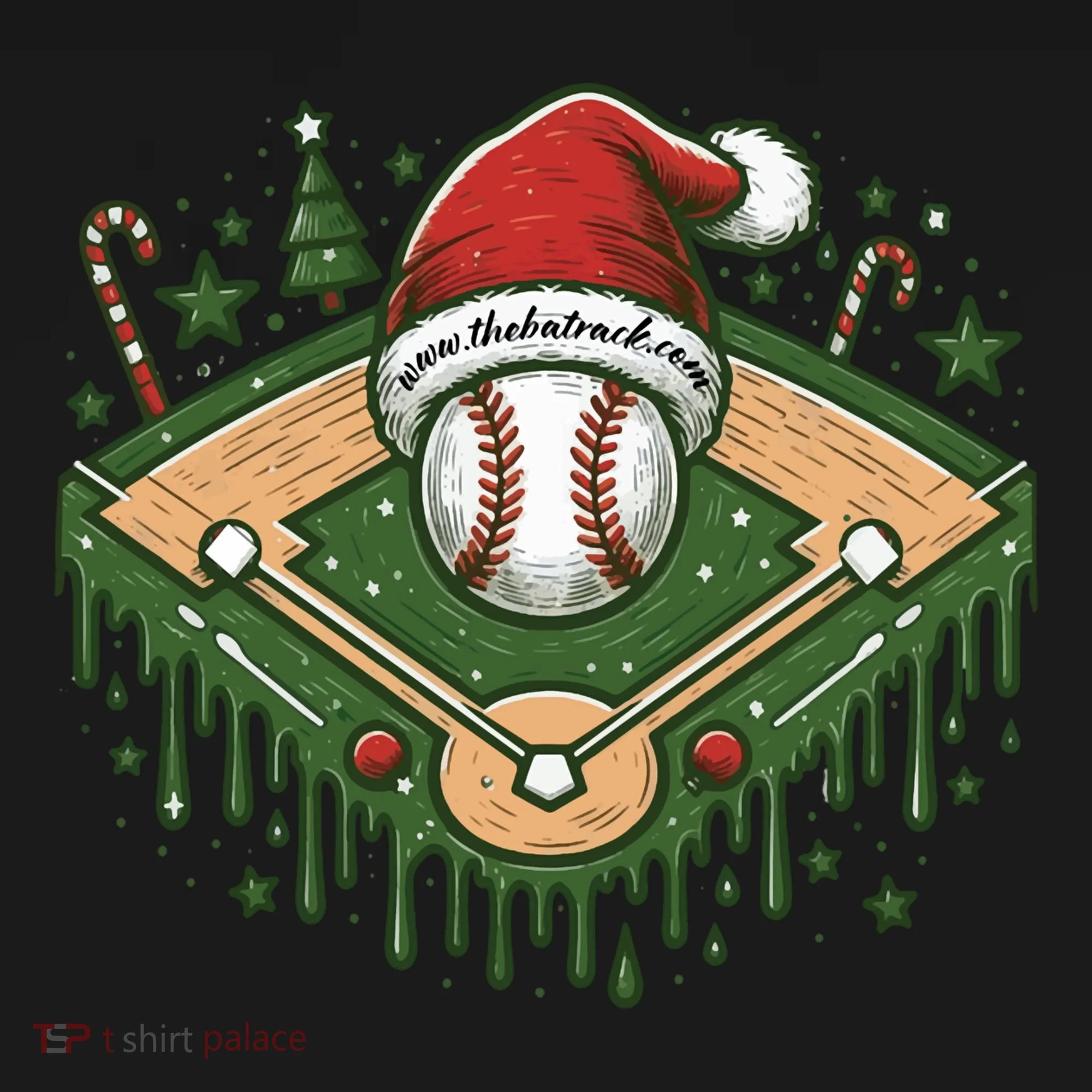 Baseball Christmasholiday Drip Bucket Hat