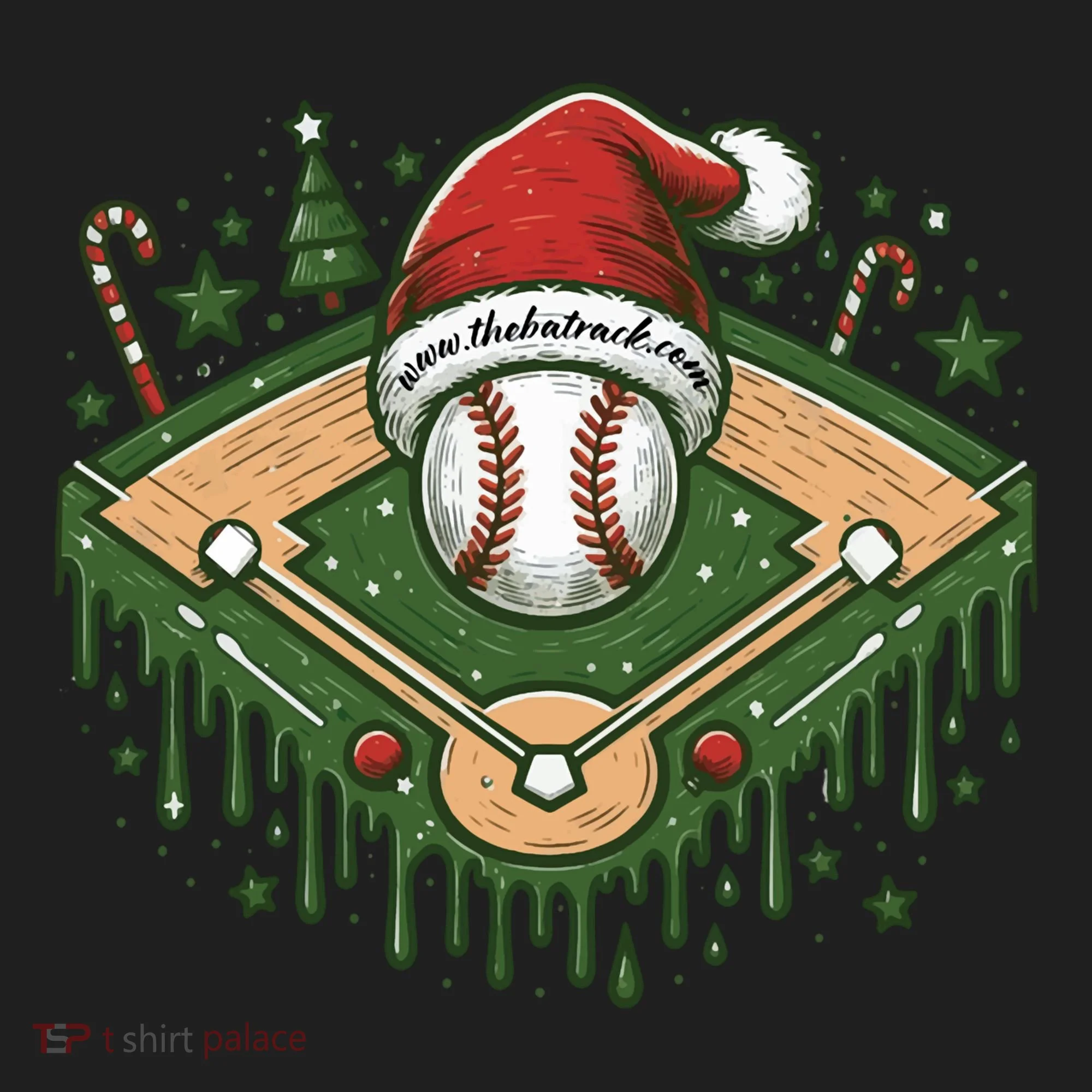 Baseball Christmasholiday Drip Beanie