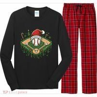 Baseball Christmasholiday Drip Long Sleeve Pajama Set thumb 0
