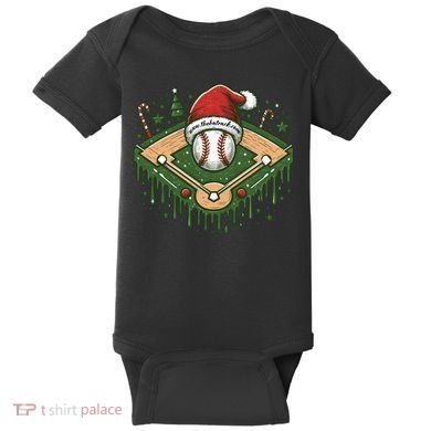 Baseball Christmasholiday Drip Baby Bodysuit