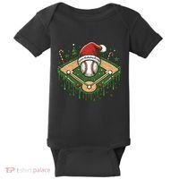 Baseball Christmasholiday Drip Baby Bodysuit thumb 0