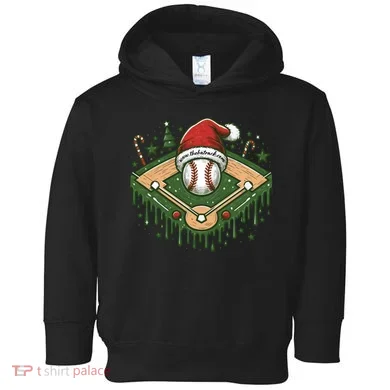Baseball Christmasholiday Drip Toddler Hoodie