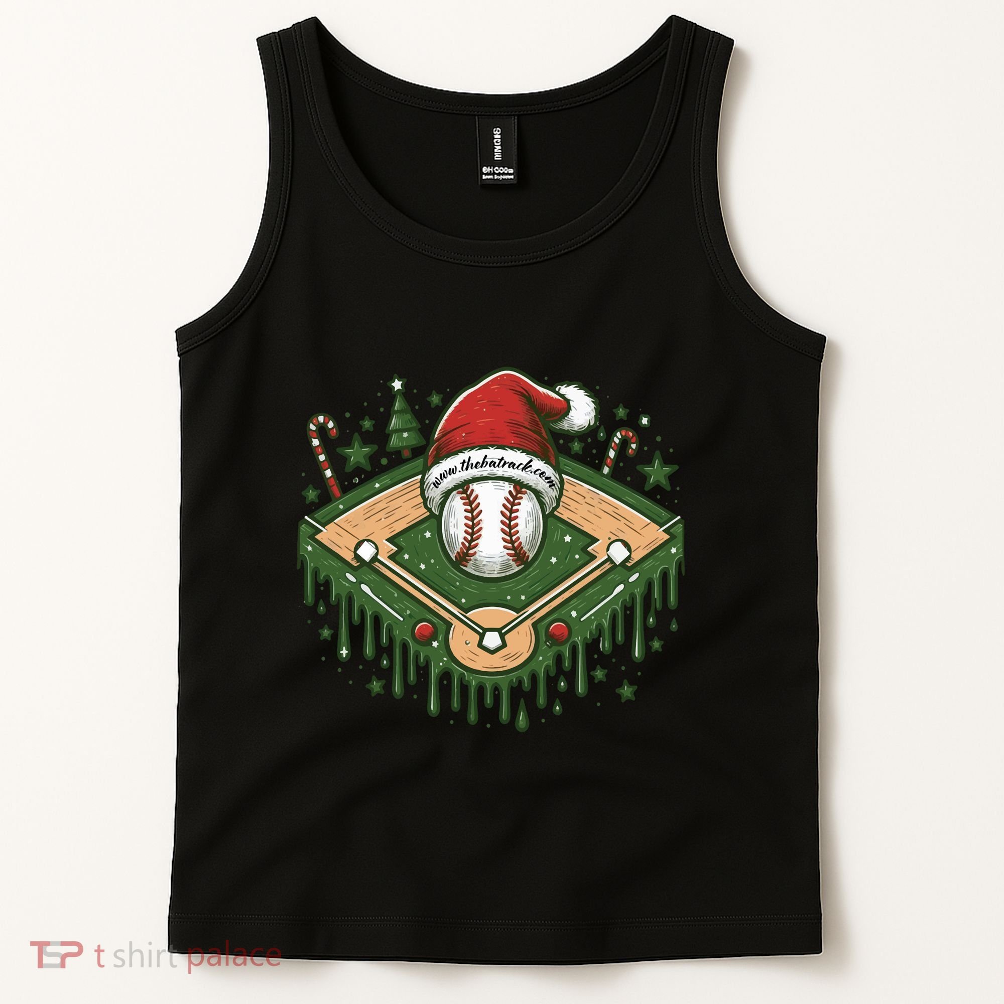 Baseball Christmasholiday Drip Tank Top