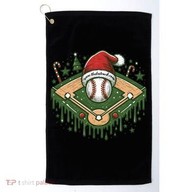 Baseball Christmasholiday Drip Golf Towel