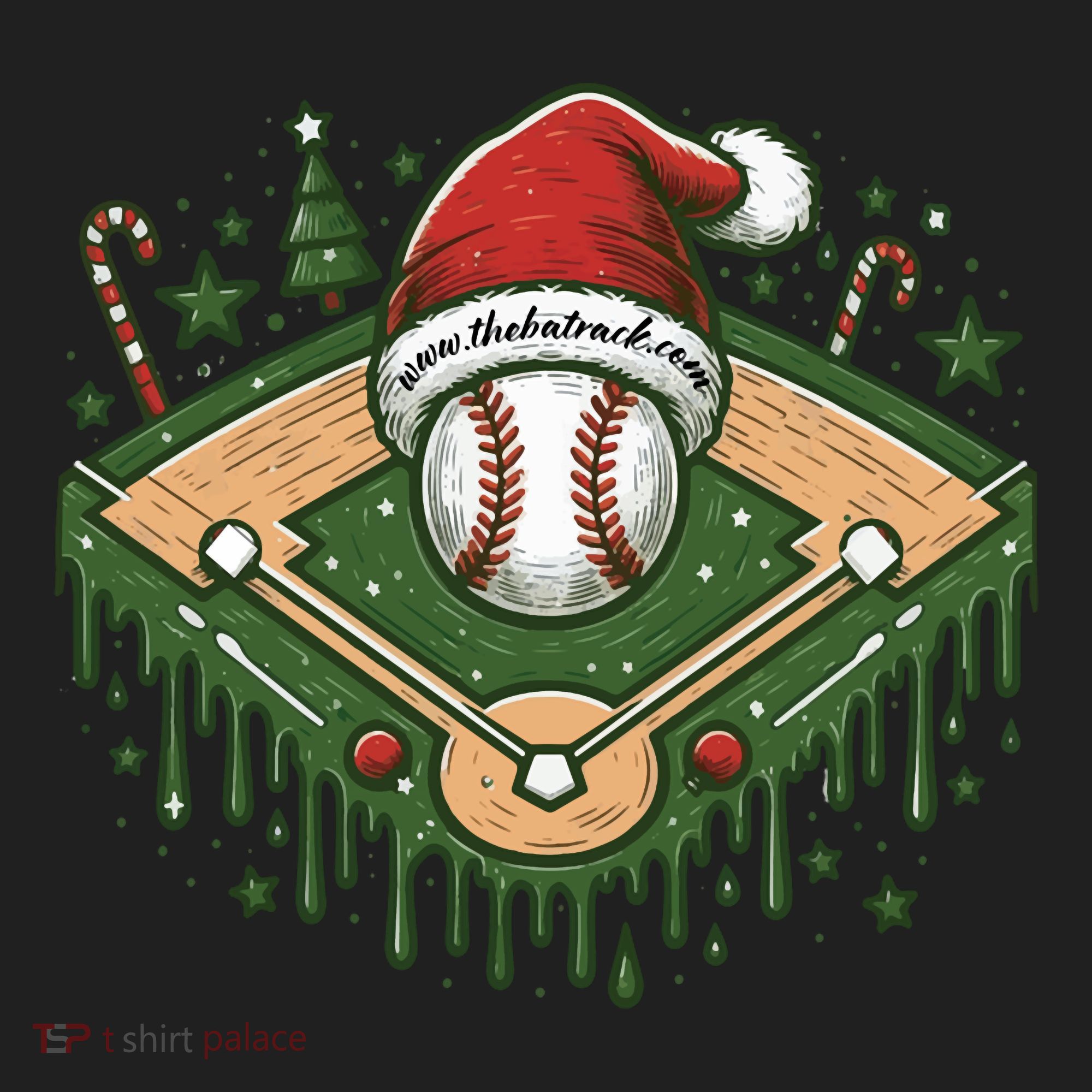 Baseball Christmasholiday Drip Golf Towel