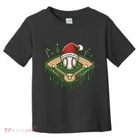 Baseball Christmasholiday Drip Toddler T-Shirt thumb 0